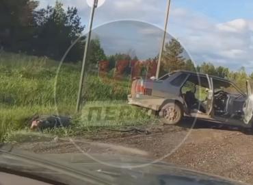 Появилось видео с места смертельного ДТП на трассе в Пермском крае